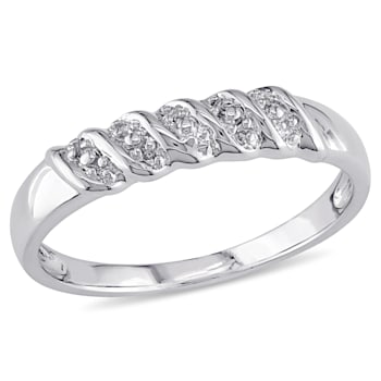 Diamond Illusion Wedding Band in Sterling Silver