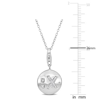 1/10 CT TW Diamond Emoticon Pendant with Chain in Sterling Silver