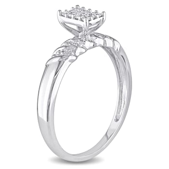 1/10 CT TW Diamond Engagement Ring in Sterling Silver