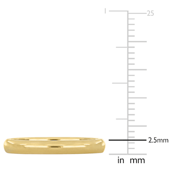 Ladies 2.5mm Comfort Fit Wedding Band in 14K Yellow Gold