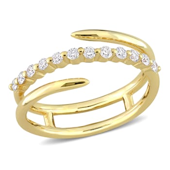 1/3 CT TGW Lab Grown Diamond Coil Ring 1in 18K Yellow Gold Plated
Sterling Silver