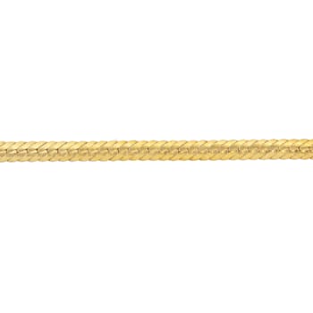 3MM Herringbone Bracelet in 18K Yellow Gold Over Sterling Silver
