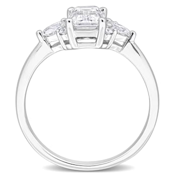 1 2/5 CT DEW Created Moissanite Engagement Ring in Sterling Silver
