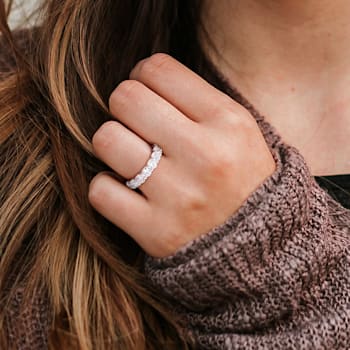 3 CT TW Lab-Grown Diamond Semi-Eternity Ring in 14K White Gold