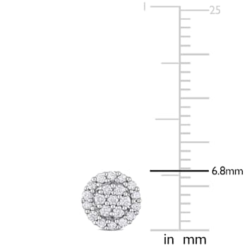 1/4 CT TW Diamond Halo Earrings in Sterling Silver