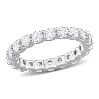 2 CT TGW Lab Grown Diamond Eternity Band in 14K White Gold - Size 6
