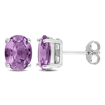 5 CT TGW Oval Simulated Alexandrite Stud Earrings in Sterling Silver