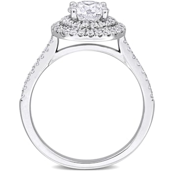 1 3/8 CT TW Lab-Grown Diamond Double Halo Ring in 14K White Gold