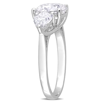 4 5/8 CT TGW Created Moissanite 3-Stone Ring in Sterling Silver