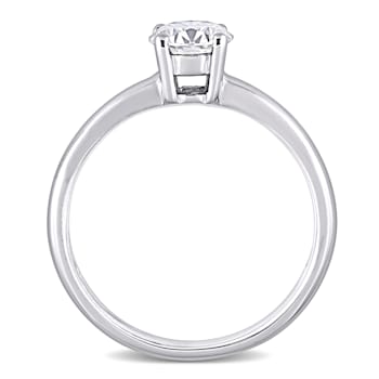 3/4 CT DEW Created Moissanite Solitaire Engagement Ring 14K White Gold