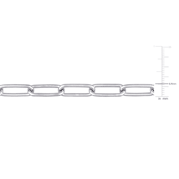 6MM Polished Paperclip Chain Necklace in Sterling Silver