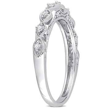 1/8 CT TW Diamond Vintage Anniversary Band in Sterling Silver