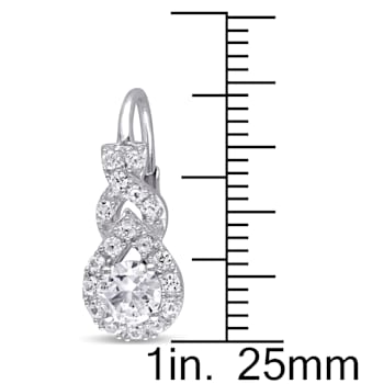 2.00ctw Created White Sapphire Twist Drop Earrings in Sterling Silver
