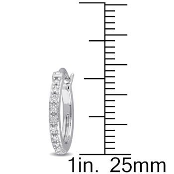 1/10 CT TW Diamond Hoop Earrings in 10k White Gold