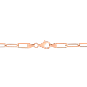 5MM Diamond Cut Paperclip Chain Necklace in Rose Plated Sterling Silver