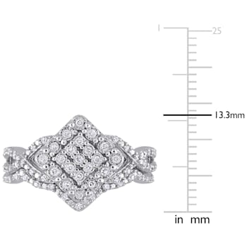 1/4 CT TW Diamond Vintage Ring in Sterling Silver