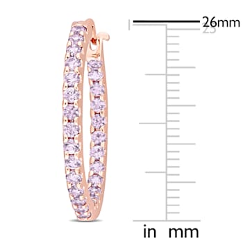2 4/5 CT TGW Simulated Alexandrite Inside Outside Hoop Earrings in 10K
Rose Gold
