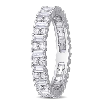 1 5/8 CT DEW Created Moissanite Eternity Ring in Sterling Silver