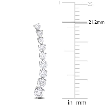 5/8 CT TW Diamond Curved Line Earrings in 14K White Gold