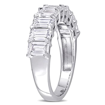 2-3/4 CT DEW Created Moissanite Semi Eternity Ring in 10K White Gold