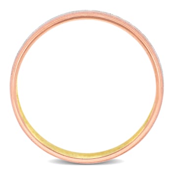 Men's 6mm Brushed Finish Wedding Band in 14K 3-Tone Gold