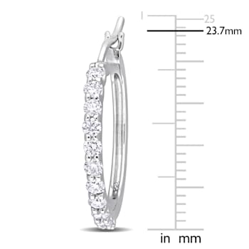 1 CT TDW Diamond Half-Set Hoop Earrings in Platinum