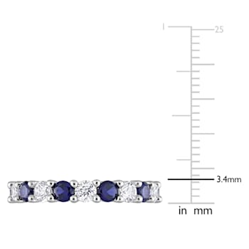 3 1/2 CT TGW Created Blue and White Sapphire Full Eternity Ring in
Sterling Silver