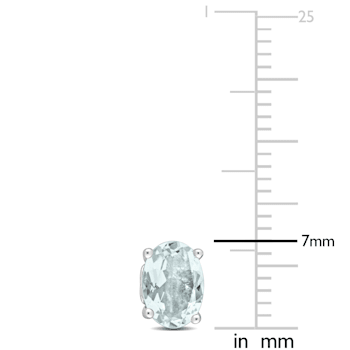1 1/5 CT TGW Oval Aquamarine Stud Earrings in Sterling Silver