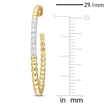 1/5 CT TW Diamond Open Hoop Earrings in 14K Yellow Gold