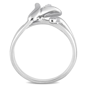 Diamond Calla Lily Ring in Sterling Silver