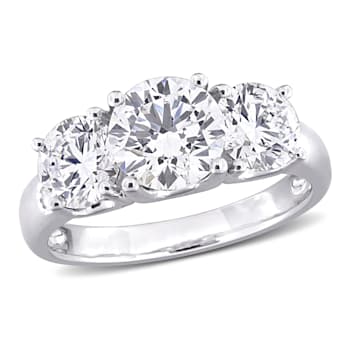 3 CT TW Lab-Grown Diamond 3-Stone Ring in 14K White Gold