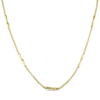 Twist Bar Station Necklace in 14k Yellow Gold