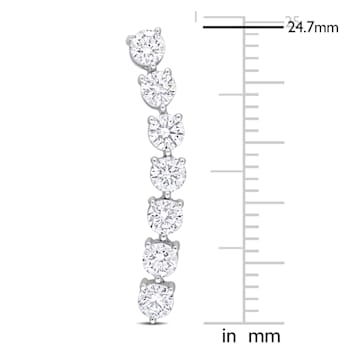 1 3/8 CT TW Diamond Curved Line Earrings in 14K White Gold