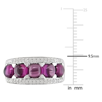 5 CT TGW Rhodolite and 1/4 CT TW Diamond Ring in 14K White Gold