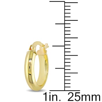 Hoop Earrings in Polished Italian 10k  Gold