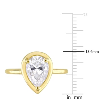2 CT DEW Pear-Shaped Lab Created Moissanite Engagement Ring in 10K
Yellow Gold