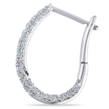 1/2 CT TW Diamond Hoop Earrings in 10k White Gold