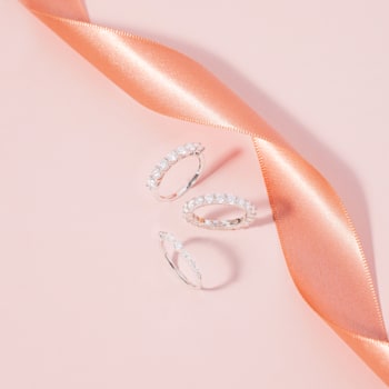 1 CT DEW Created Moissanite Anniversary Band in Sterling Silver