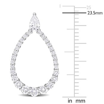 1 1/3 CT TGW Lab Grown Diamond Open Earrings in 14K White Gold