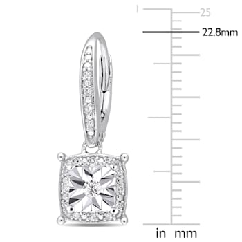 1/5 CT TW Diamond Leverback Earrings in Sterling Silver