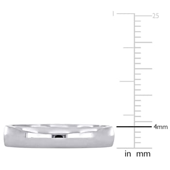 Ladies 4mm Polished Finish Wedding Band in 14K White Gold