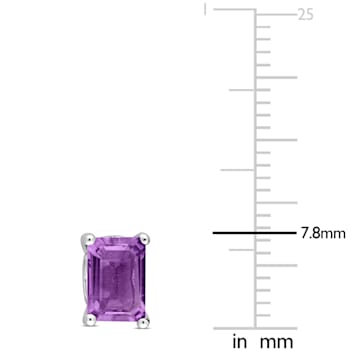 2 CT TGW Octagon Amethyst Stud Earrings in Sterling Silver