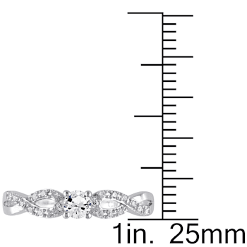 1/4 CT TGW Created White Sapphire and 1/10 CT TW Diamond Infinity Ring
in Sterling Silver