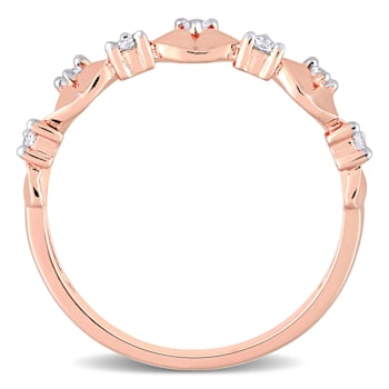 1/5 CTW White Topaz Ring in Rose Plated Sterling Silver