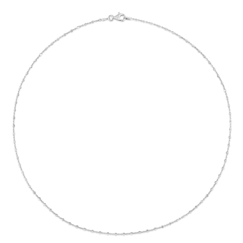 1.3MM Beaded Chain Necklace in Sterling Silver