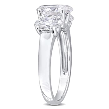 3 CT TW Lab-Grown Diamond 3-Stone Ring in 14K White Gold