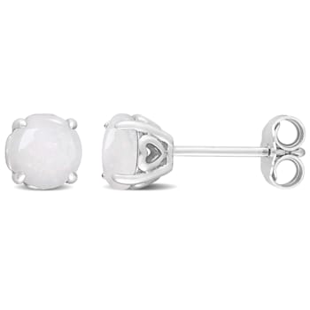 1 1/10 CT TGW Opal Stud Earrings in Sterling Silver