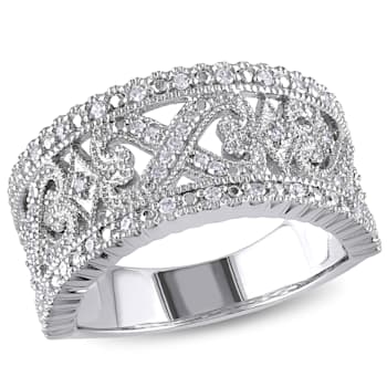 1/4 CT TW Diamond Filigree Ring in Sterling Silver