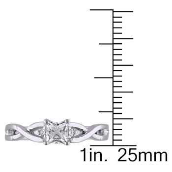 3/8 CT TGW Created White Sapphire and Diamond Accent Infinity Ring in
Sterling Silver