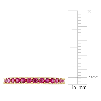 1 3/5 CT TGW Created Ruby Eternity Ring in 10K Yellow Gold